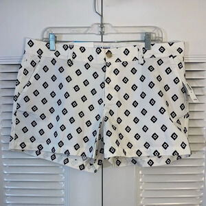 Old Navy Womens Size 14 Pockets Cotton White Black Geometric Chino Shorts
